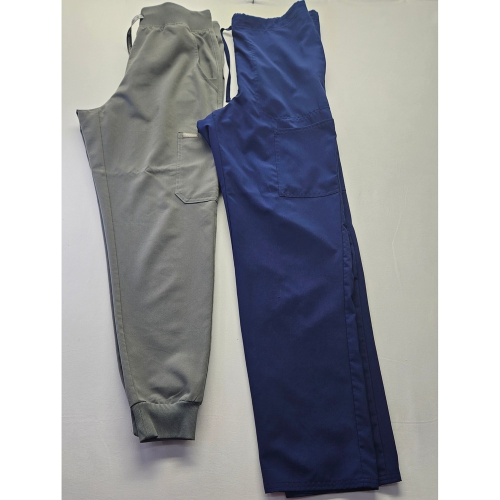 Tinylemon Womens Scrub Pants Bundle Medium Grey Joggers Navy Straight Leg 2 Pack